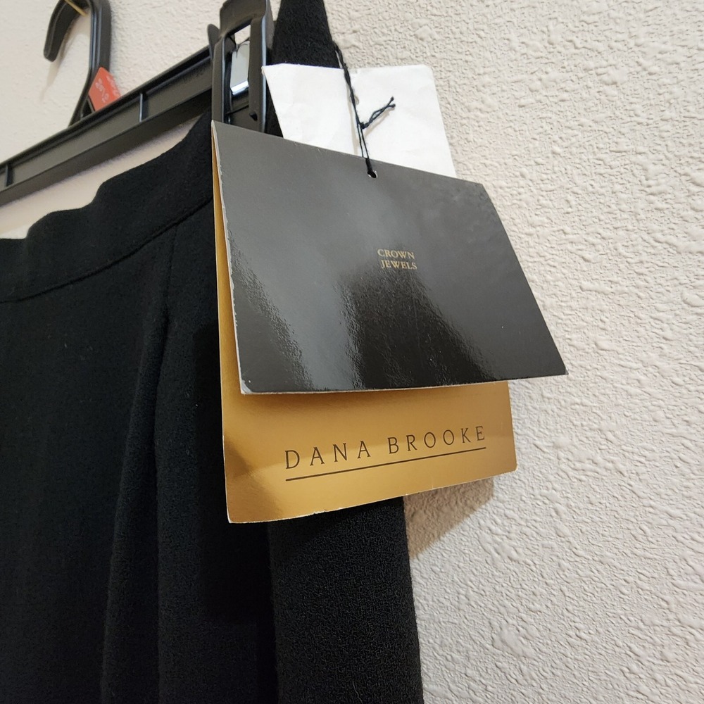Vintage Dana Brooke Black Wool Pencil Maxi Tube Skirt Secretary Classic NWT 10 - Picture 2 of 13